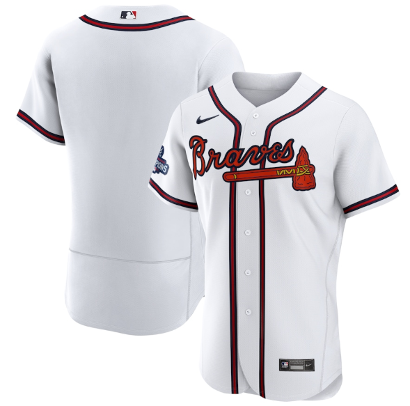 Men's Atlanta Braves Blank 2021 White World Series Champions Stitched Baseball Jersey Men's Atlanta Braves Blank 2021 White World Series Champions Stitched Baseball Jersey